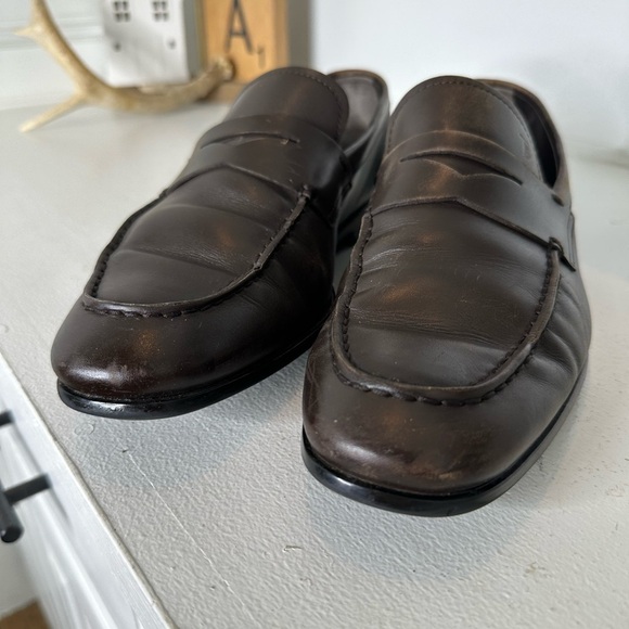 Tod’s Leather Penny Loafers – Classic Vintage-like Brown Men’s 8.5 / Women’s 10 - Picture 4 of 9